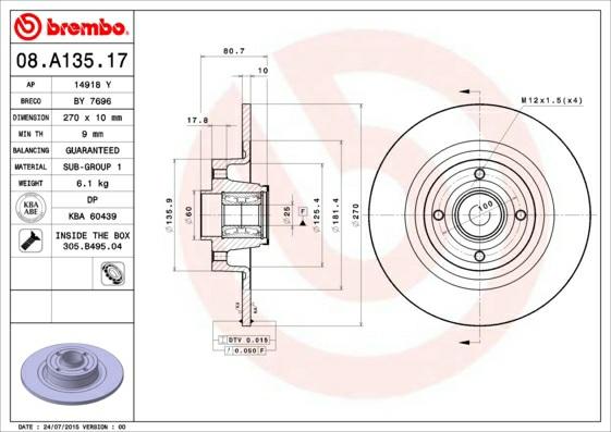 A.B.S. 08.A135.10 - Disque de frein cwaw.fr