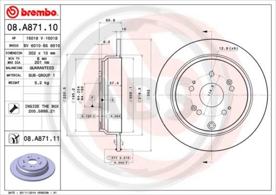 A.B.S. 08.A871.11 - Disque de frein cwaw.fr