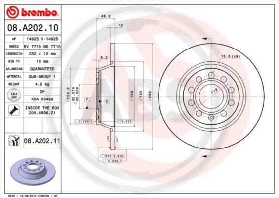 A.B.S. 08.A202.11 - Disque de frein cwaw.fr