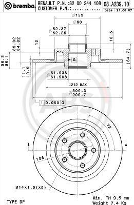 A.B.S. 08.A239.10 - Disque de frein cwaw.fr