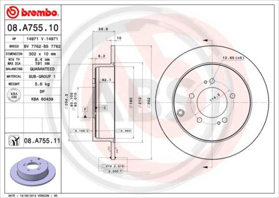 A.B.S. 08.A755.11 - Disque de frein cwaw.fr