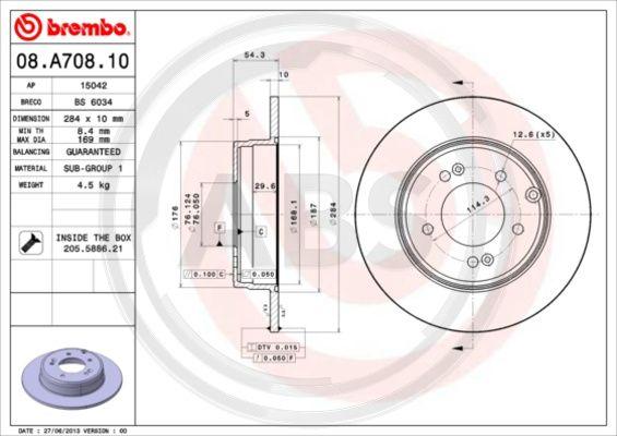 A.B.S. 08.A708.10 - Disque de frein cwaw.fr