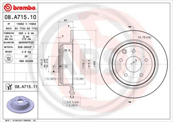 A.B.S. 08.A715.11 - Disque de frein cwaw.fr