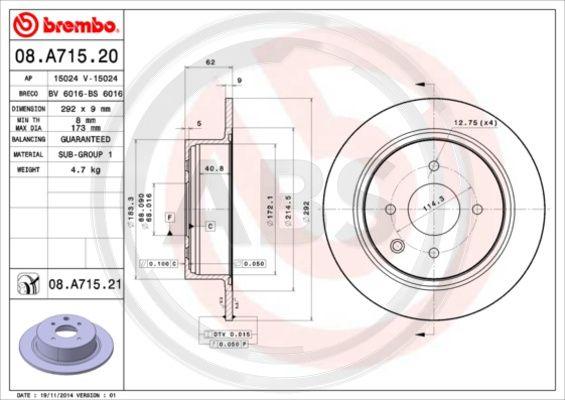 A.B.S. 08.A715.21 - Disque de frein cwaw.fr