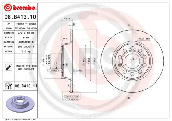 A.B.S. 08.B413.11 - Disque de frein cwaw.fr