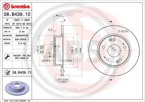 A.B.S. 08.B439.11 - Disque de frein cwaw.fr