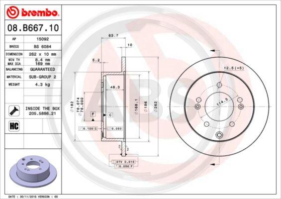 A.B.S. 08.B667.11 - Disque de frein cwaw.fr