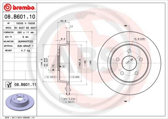 A.B.S. 08.B601.11 - Disque de frein cwaw.fr