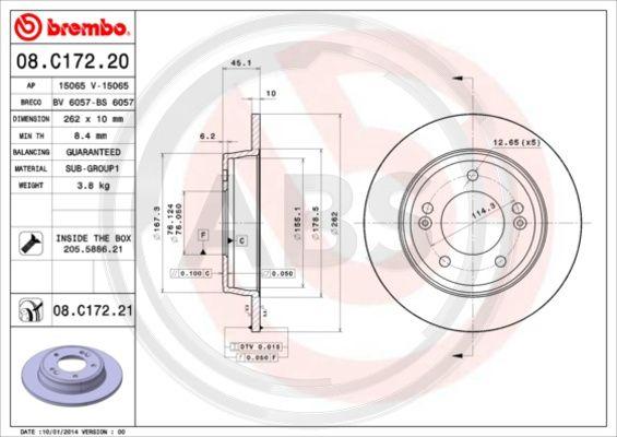 A.B.S. 08.C172.20 - Disque de frein cwaw.fr