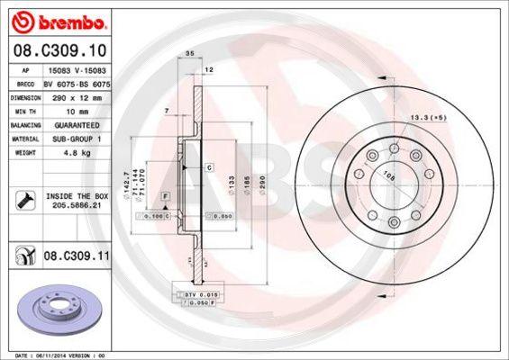 A.B.S. 08.C309.11 - Disque de frein cwaw.fr