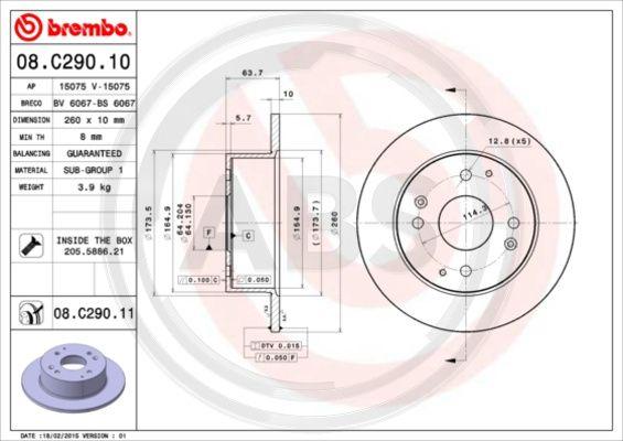 A.B.S. 08.C290.11 - Disque de frein cwaw.fr