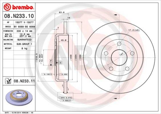 A.B.S. 08.N233.11 - Disque de frein cwaw.fr