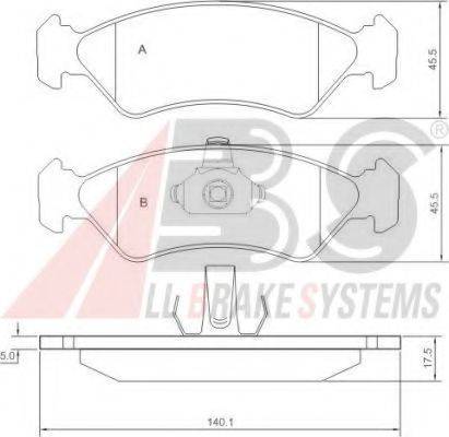 A.B.S. 36996 OE - Kit de plaquettes de frein, frein à disque cwaw.fr