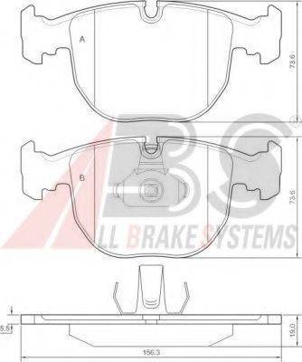 A.B.S. 36961 OE - Kit de plaquettes de frein, frein à disque cwaw.fr