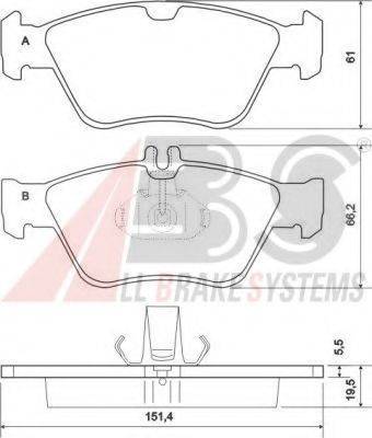 A.B.S. 36903 OE - Kit de plaquettes de frein, frein à disque cwaw.fr