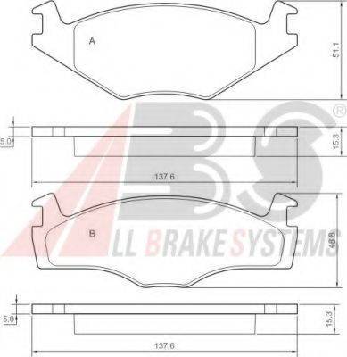 A.B.S. 36540 OE - Kit de plaquettes de frein, frein à disque cwaw.fr