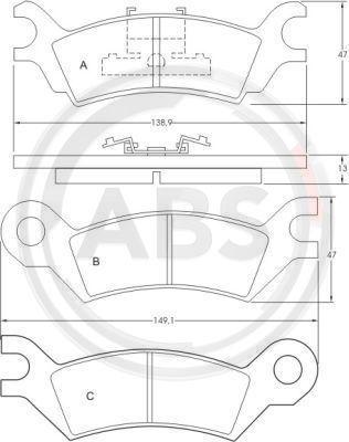 A.B.S. 36502 - Kit de plaquettes de frein, frein à disque cwaw.fr