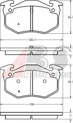 A.B.S. 36580 OE - Kit de plaquettes de frein, frein à disque cwaw.fr