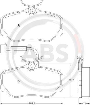 A.B.S. 36655 - Kit de plaquettes de frein, frein à disque cwaw.fr