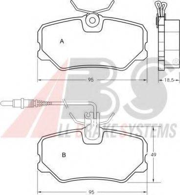 A.B.S. 36651 OE - Kit de plaquettes de frein, frein à disque cwaw.fr