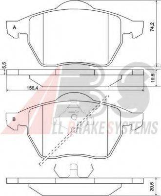 A.B.S. 36898 OE - Kit de plaquettes de frein, frein à disque cwaw.fr