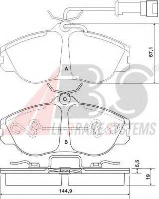 A.B.S. 36856 OE - Kit de plaquettes de frein, frein à disque cwaw.fr