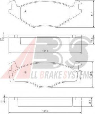 A.B.S. 36853 OE - Kit de plaquettes de frein, frein à disque cwaw.fr