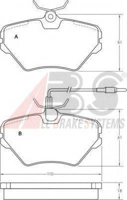 A.B.S. 36867 OE - Kit de plaquettes de frein, frein à disque cwaw.fr