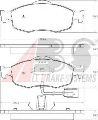 A.B.S. 36808 OE - Kit de plaquettes de frein, frein à disque cwaw.fr