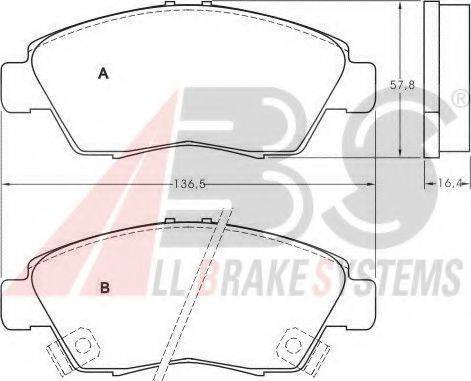 A.B.S. 36831 OE - Kit de plaquettes de frein, frein à disque cwaw.fr