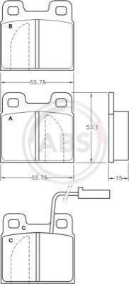 A.B.S. 36821 - Kit de plaquettes de frein, frein à disque cwaw.fr