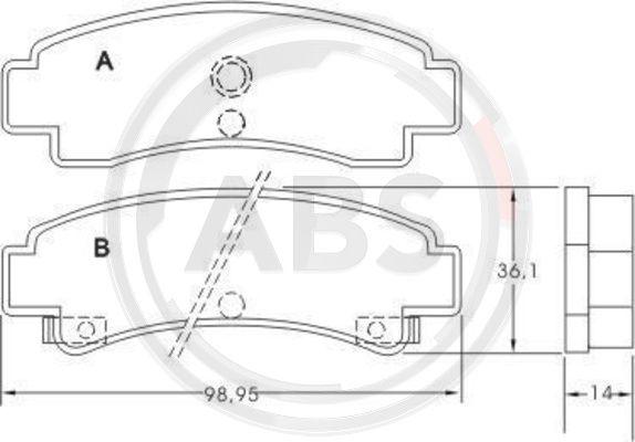 A.B.S. 36704 - Kit de plaquettes de frein, frein à disque cwaw.fr