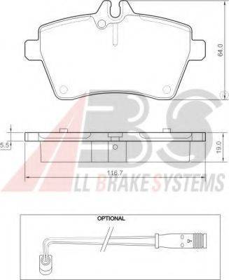 A.B.S. 37456 OE - Kit de plaquettes de frein, frein à disque cwaw.fr