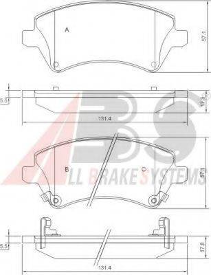 A.B.S. 37405 OE - Kit de plaquettes de frein, frein à disque cwaw.fr