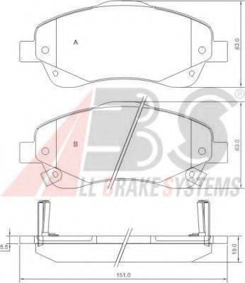 A.B.S. 37400 OE - Kit de plaquettes de frein, frein à disque cwaw.fr