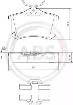 A.B.S. 37412 - Kit de plaquettes de frein, frein à disque cwaw.fr