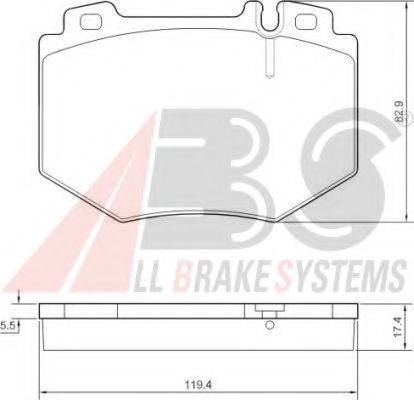 A.B.S. 37480 OE - Kit de plaquettes de frein, frein à disque cwaw.fr