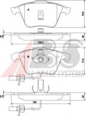 A.B.S. 37425 OE - Kit de plaquettes de frein, frein à disque cwaw.fr