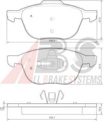 A.B.S. 37422 OE - Kit de plaquettes de frein, frein à disque cwaw.fr