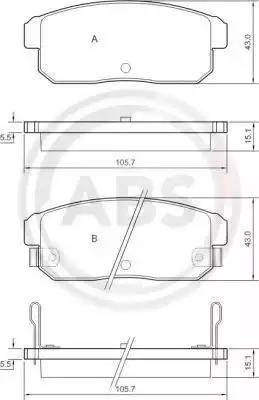 A.B.S. 37473 - Kit de plaquettes de frein, frein à disque cwaw.fr