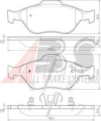 A.B.S. 37546 OE - Kit de plaquettes de frein, frein à disque cwaw.fr