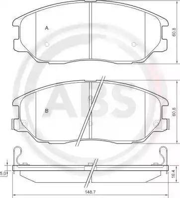 A.B.S. 37548 - Kit de plaquettes de frein, frein à disque cwaw.fr