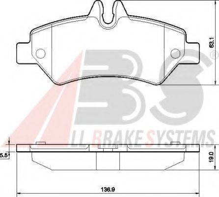 A.B.S. 37555 OE - Kit de plaquettes de frein, frein à disque cwaw.fr