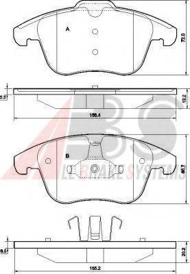 A.B.S. 37568 OE - Kit de plaquettes de frein, frein à disque cwaw.fr