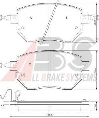 A.B.S. 37504 OE - Kit de plaquettes de frein, frein à disque cwaw.fr