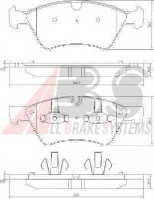 A.B.S. 37507 OE - Kit de plaquettes de frein, frein à disque cwaw.fr