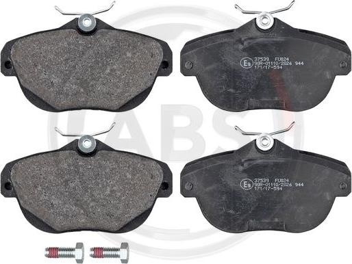 A.B.S. 37539 - Kit de plaquettes de frein, frein à disque cwaw.fr