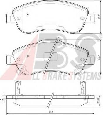 A.B.S. 37650 OE - Kit de plaquettes de frein, frein à disque cwaw.fr