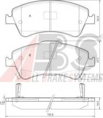 A.B.S. 37615 OE - Kit de plaquettes de frein, frein à disque cwaw.fr