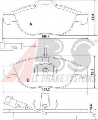 A.B.S. 37064 OE - Kit de plaquettes de frein, frein à disque cwaw.fr